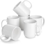 DOWAN 20 oz Large Coffee Mugs with Handle, Ceramic Cup Set of 6 for Tea Hot Cocoa, Mug Gifts Set, Soft White - Image 2
