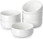 MALACASA 24 OZ Cereal Bowls, Porcelain Soup Oatmeal Bowls Set of 6, Kitchen Ceramic Serving Bowl, Dishwasher Microwave Oven Safe, White, Series LUNA - Image 2