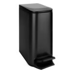 TIPGO Slim Bathroom Trash Can with Lid Soft Close, Step Pedal, 6 Liter / 1.6 Gallon Stainless Steel Trash Bin, Small Garbage Cans for Bedroom, Office, Kitchen (Matte Black) - Image 2