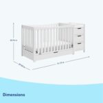 Graco Remi 4-in-1 Convertible Crib & Changer – GREENGUARD Gold Certified, Fits Standard Crib Mattress, Converts to Toddler Bed and Full Bed, 4 Adjustable Mattress Heights (White) - Image 7