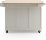 Homestyles Dolly Madison Off-White Mobile Kitchen Island Cart with Wood Drop Leaf Breakfast Bar - Image 9