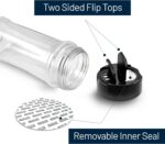 RoyalHouse 12 Pack 5.5 Oz Plastic Spice Jars with Black Cap, Clear and Safe Plastic Bottle Containers with Shaker Lids for Storing Spice, Herbs and Seasoning Powders, BPA Free, Made in USA - Image 4