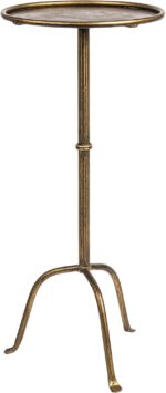 Metal Martini Cocktail Table, Antique Brass - Image 2