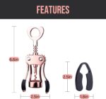 Wine Opener, Zinc Alloy Premium Wing Corkscrew Wine Bottle Opener with Multifunctional Bottles Opener, Upgrade - Image 7