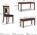 Signature Design by Ashley Bennox Dining Room Table and Chairs with Bench (Set of 6), Brown - Image 7