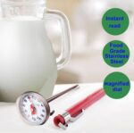 Kitchen Food-Cooking Meat Coffee Thermometer – Pocket Espresso Thermometer for Milk Foam Frothing Chocolate Water Temperature Stainless Steel 1" Dial 5" Long Stem - Image 5