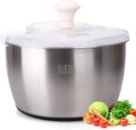 Stainless Steel Salad Rotator, 5-quart Vegetable Dishwasher,Lettuce Cleaner and Dryer, Salad Spinner - Image 2