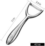 Vegetable Peeler, Premium Stainless Steel Potato Peeler, High Tensile Ultra Sharp Blade Fruit and Food Slicer, Y Shaped with Ergonomic Non-Slip Handle, Dishwasher Safe with 5 Years Warranty - Image 9