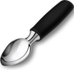 Urbanstrive Ice Cream Scoop Stainless Steel, Ice Cream Scooper Professional Large Ice Cream Scoops With Non-Slip Rubber Handle, Ice Cream Spade for Cookie Dough, Gelato, Sorbet, Melon (Black) - Image 2