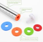 Rolling Pin with Adjustable Thickness Rings for Baking,Stainless Steel Dough Roller,Baking Supplies for Cookie Fondant Pizza Cake Pasta - Image 6