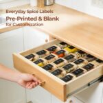 ComSaf 16Pcs Spice Jars with Labes, Glass Jar with Bamboo Lid, 4oz Airtight Square Spice Containers with Black Lables, Empty Seasoning Jars for Spice, Salt, Pepper, Sugar - Image 8