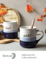 DOWAN 20 oz Coffee Mugs, Large Mugs with Word Blessed Grateful, Porcelain Coffee Cup, Thank You Gifts for Mom Dad, Set of 2 - Image 3