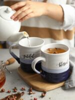 DOWAN 20 oz Coffee Mugs, Large Mugs with Word Blessed Grateful, Porcelain Coffee Cup, Thank You Gifts for Mom Dad, Set of 2 - Image 7