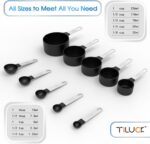 TILUCK Measuring Cups & Spoons Set, Stackable Cups and Spoons, Nesting Measure Cups with Stainless Steel Handle, Kitchen Gadgets for Cooking & Baking (Black) - Image 4