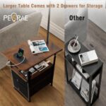 PESRAE Floor Lamp with Table & 2 Drawers, End Table with 3 Color Temperature Reading Light, Side Table Lamp with USB & Type C & AC Charging Port for Living Room, Bedroom - Image 7