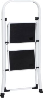 ZENY 2 Step Ladder Folding Step Stool with Wide Anti-Slip Pedal, Convenient Handgrip, Portable Steel Step Stool, Sturdy Steel Ladder for Household and Office - Image 9