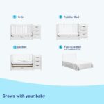 Graco Remi 4-in-1 Convertible Crib & Changer – GREENGUARD Gold Certified, Fits Standard Crib Mattress, Converts to Toddler Bed and Full Bed, 4 Adjustable Mattress Heights (White) - Image 6
