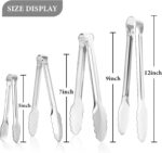 12 Pack Small Serving Tongs,XEVOM Stainless Steel Sugar Tongs Mini Appetizers Tongs Mental Kitchen Tongs for Serving Food (5inch) - Image 4