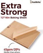 Katbite 200Pcs 12x16 In Unbleached Parchment Paper for Baking, Precut Parchment Paper Sheets, Heavy Duty Flat Baking Paper, Half Sheet Baking Sheets for Baking Cookies, Cooking, Air Fryer, Oven - Image 4