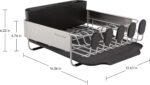 KitchenAid Compact, Space Saving Rust Resistant Dish Rack with Removable Flatware Caddy and Angled Self Draining Drainboard, 16.06-Inch, Black - Image 8