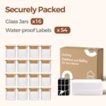 ComSaf 16Pcs Spice Jars with Labes, Glass Jar with Bamboo Lid, 4oz Airtight Square Spice Containers with Black Lables, Empty Seasoning Jars for Spice, Salt, Pepper, Sugar - Image 9