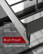 Sakugi Dish Drying Rack - Over The Sink Dish Drainer Drying Rack with Utensil & Knife Holder, Hooks, Stainless Steel Kitchen Organizers and Storage Solution, 11.8" D x 31.5"~39.0''W x 30" H, Black - Image 6