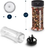 RoyalHouse 12 Pack 5.5 Oz Plastic Spice Jars with Black Cap, Clear and Safe Plastic Bottle Containers with Shaker Lids for Storing Spice, Herbs and Seasoning Powders, BPA Free, Made in USA - Image 3