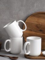 DOWAN 20 oz Large Coffee Mugs with Handle, Ceramic Cup Set of 6 for Tea Hot Cocoa, Mug Gifts Set, Soft White - Image 7