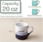 DOWAN 20 oz Coffee Mugs, Large Mugs with Word Blessed Grateful, Porcelain Coffee Cup, Thank You Gifts for Mom Dad, Set of 2 - Image 4
