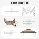 CROWN SHADES 13x13 Pop Up Gazebo, Canopy Tent, Gazebos on Clearance - Outdoor Gazebo for Backyard & Patio Furniture - Carpa Pop Up Tent with Wheeled STO-N-Go Cover Bag (Beige & Coffee) - Image 5