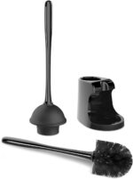 MR.SIGA Toilet Plunger and Bowl Brush Combo for Bathroom Cleaning, Black, 1 Set - Image 5