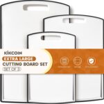 Non Slip Cutting Board, Kikcoin Extra Large Plastic Cutting Boards for Kitchen Dishwasher Safe Chopping Board Set of 3 with Juice Grooves, Easy Grip Handle - Image 2