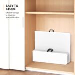 VINGLI Picnic Table Set with 2 Benches, 6 Feet Camping Table Chair Set,3-Piece Folding Furniture for Indoor or Outdoor Use, Smooth Tabletop, White - Image 6