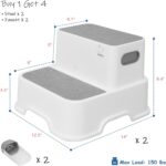 Toddler Step Stool for Bathroom Sink, 2-Pack Kids Toilet Potty Step Stools, Heavy Duty Baby Child Stepping Stool with Handle for Toddlers Kitchen Counter Bedroom Nursery Room (White) - Image 8