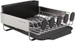 KitchenAid Compact, Space Saving Rust Resistant Dish Rack with Removable Flatware Caddy and Angled Self Draining Drainboard, 16.06-Inch, Black - Image 2