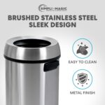 Simpli-Magic 65 Liter Open Top Trash Can, Commercial Grade, Stainless Steel - Image 5