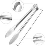 12 Pack Small Serving Tongs,XEVOM Stainless Steel Sugar Tongs Mini Appetizers Tongs Mental Kitchen Tongs for Serving Food (5inch) - Image 3