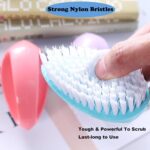 2 Pack Scrubbing Brushes for Cleaning, Heavy Duty Scrub Brush Nylon Stiff Bristles,Scrubber Cleaner Brush for Bathroom,Showe,Sink,Kitchen,Bathtub,Floor,Multi-Purpose Cleaning Brush (Green+Blue) - Image 5