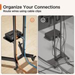 Perlegear Rolling TV Stand, Mobile TV Stand on Wheels for 32-85 Inch Screens up to 132 lbs, Height Adjustable Mobile TV Cart with Metal Shelf, Rolling TV Cart with Lockable Wheels Max VESA 600x400mm - Image 5