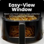 Chefman Air Fryer – 4 QT Compact Airfryer for Quick & Easy Meals, Features Hi-Fry Technology for Extra Crisp, Easy-View Window, Touch Controls with 4 Presets, Nonstick & Dishwasher Safe Basket - Black - Image 8