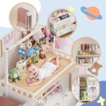 PAKASEPT Baby Changing Table, Infant Diaper Changing Station with Wheels & Wide Table Top & Clothes Rail, Baby Changing Table with Two Drawers and Cabinet for Nursery and Kids - Image 4