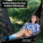 Vigel Camping Hammock - Durable Hammock, Nylon Hammock - Double or Single Hammocks - Portable Tree Hammocks for Outside - Easy to Set, Camping Accessories for Outdoor, Travel, Hiking - Image 4