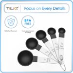 TILUCK Measuring Cups & Spoons Set, Stackable Cups and Spoons, Nesting Measure Cups with Stainless Steel Handle, Kitchen Gadgets for Cooking & Baking (Black) - Image 6