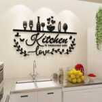 Kitchen Wall Decor 3D-DIY Silver Black Bless This Home for Kitchen Decor Wall Art for Dining Room Living Room Decoración para Cocina - Image 2