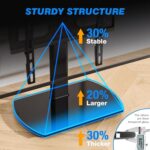 Rfiver Universal Swivel TV Stand for 27-50 55 60 Inch TVs, Height Adjustable Table Top TV Stand Mount Hold up to 88 lbs, Pedestal TV Stands with Tempered Glass Base, Replacement TV Mount Stand - Image 6