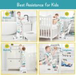 Forbena Toddler Step Stool for Bathroom Sink, 2 Step Stool for Kids Toilet Potty Training, Non-Slip Toddlers Baby Child Kid Plastic Poop Stools with Handle for Kitchen Counter Bed (White-Grey) - Image 6