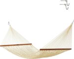 Original Pawleys Island Deluxe Oatmeal DuraCord Rope Hammock – 13 ft. x 60 in., 2-Person, 450 lb Capacity, Oak Spreader Bar, Zinc-Plated Hardware, Handcrafted in the USA - Image 2