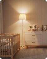 Dimmable Floor Lamp for Living Room, 68" Tall Standing Lamp, Reading Light with Remote & Foot Pedal, 10W LED Bulb (3000K-6500K) Included, FCC Listed, Reinforced Base, Gold and White DW12LD05 - Image 5