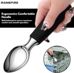 Urbanstrive Ice Cream Scoop Stainless Steel, Ice Cream Scooper Professional Large Ice Cream Scoops With Non-Slip Rubber Handle, Ice Cream Spade for Cookie Dough, Gelato, Sorbet, Melon (Black) - Image 5