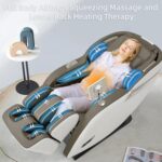 MYTHIA SL Track Massage Chair Recliner, Full Body Massage Chair, Zero Gravity, Bluetooth Speaker, Airbags, Heating, Extendable Footrest and Foot Massage (Beige) - Image 7